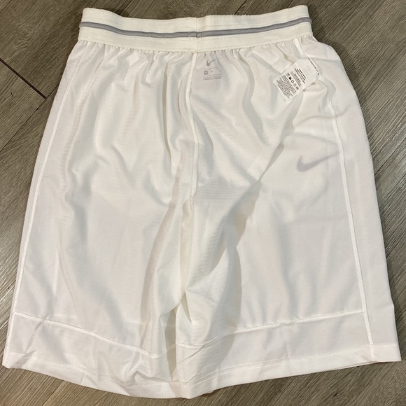 Nike Dri-FIT Icon, Men's Basketball Shorts White Pull-On with Black Swoosh - Picture 10 of 10